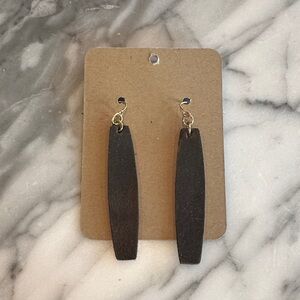 Dark Brown Leather Earrings